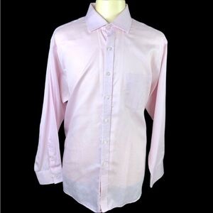 Michael Kors Mens Pink 18 34/35 Non Iron Button Up Dress Shirt in EUC